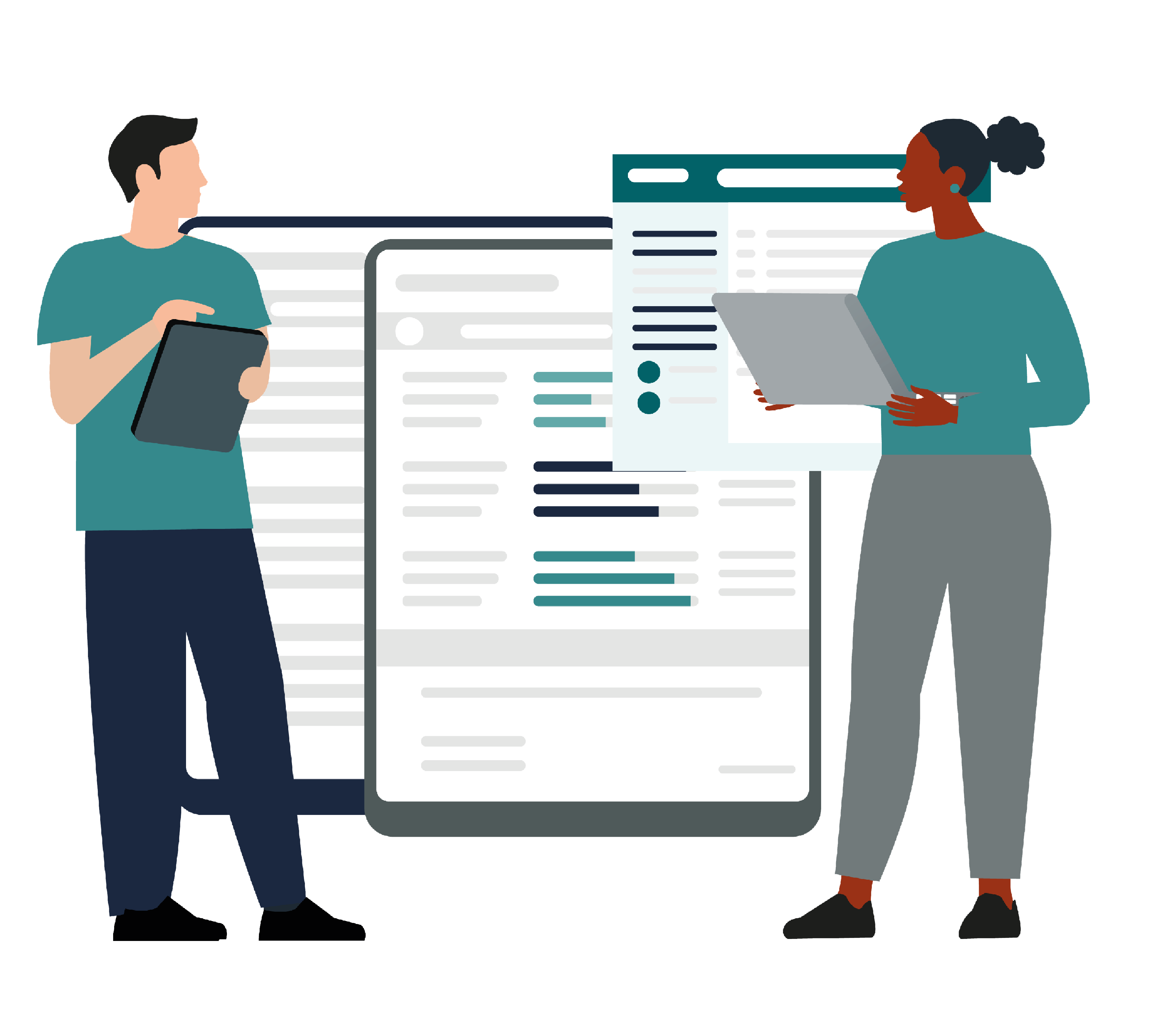 illustration of reviewing data